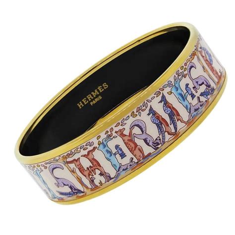 hermes multi color enamel printed narrow|hermes bracelets for sale.